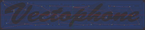 Converted image of the vectorphone toolpaths opened in CamBam